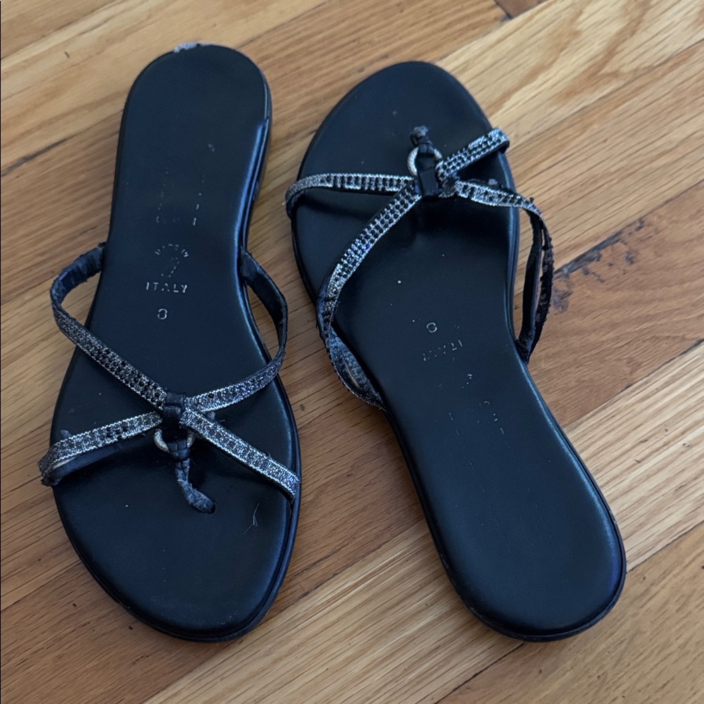 ITALINA Elegant Black Strappy Sandals Size 8